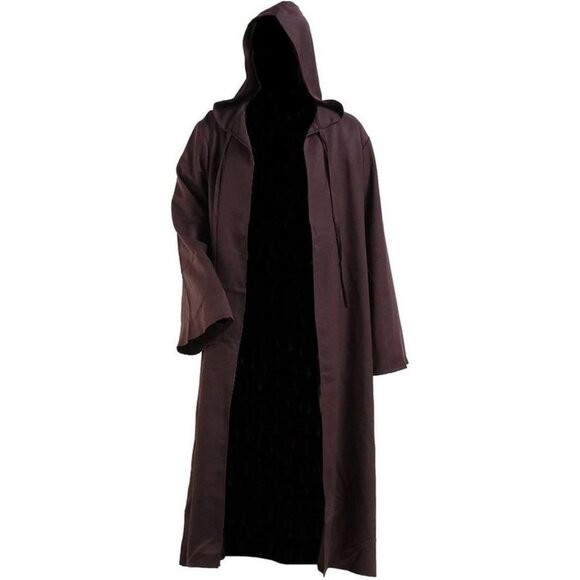 ✨ Men's Brown Hooded Robe Cloak Knight Fancy Cool Cosplay Comfortabel Costume